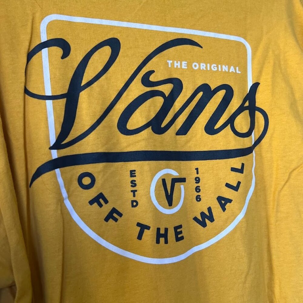 Vans Mens Yellow Long Sleeve T-Shirt Size L
